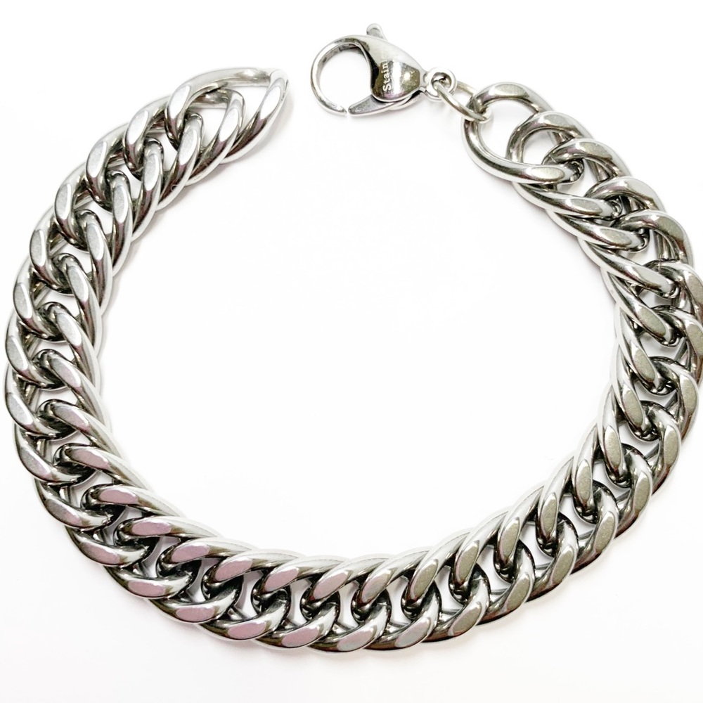 Men Stainless Steel Curb Chain Link Bracelet